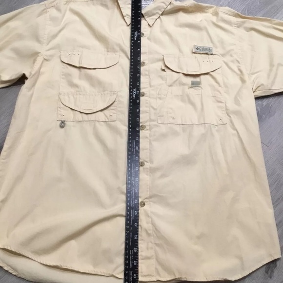 Columbia PFG Mens M Yellow Vented Long sleeve - Picture 6 of 9